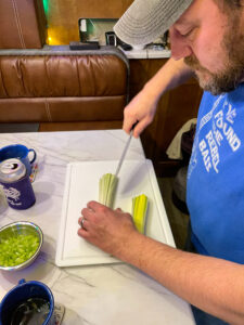 Razor Clam Chowder Prep - Dicing Leeks