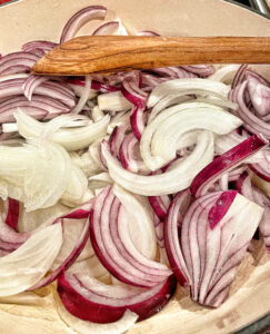 Caramelizing the onions