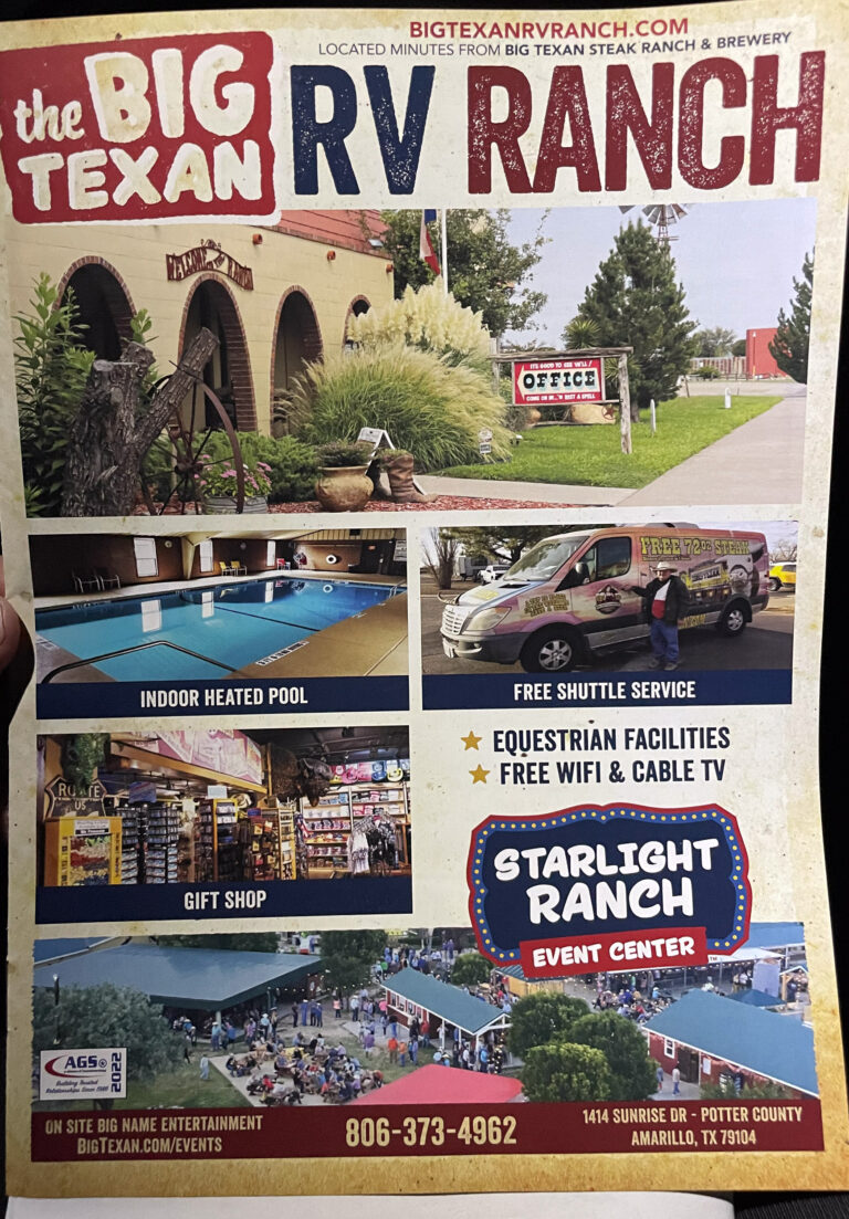 Big Texan RV Ranch flyer