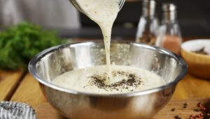 Mixing Ingredients for Alabama White Sauce
