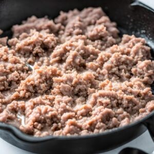 Ground pork cooking
