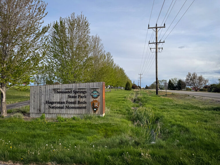 Billingsley Creek Campground at Thousand Springs State Park Entrance Sign