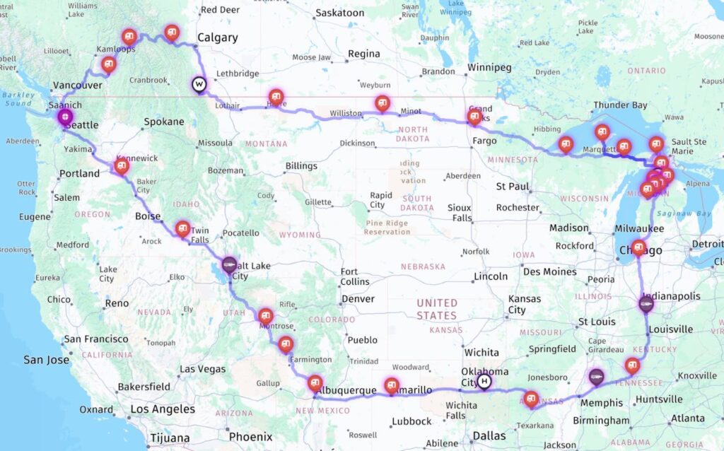Mashville Trip Route Map
