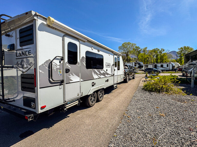Our Pullthrough Spot at Riverside RV Resort in South Weber UT
