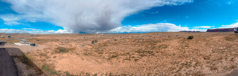 Panoramic View to East from our Campsite at Utahraptor State Park