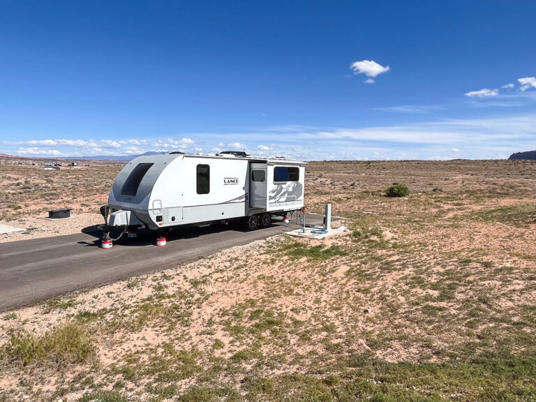 Towmads Trailer at Site 120 in Utahraptor State Park
