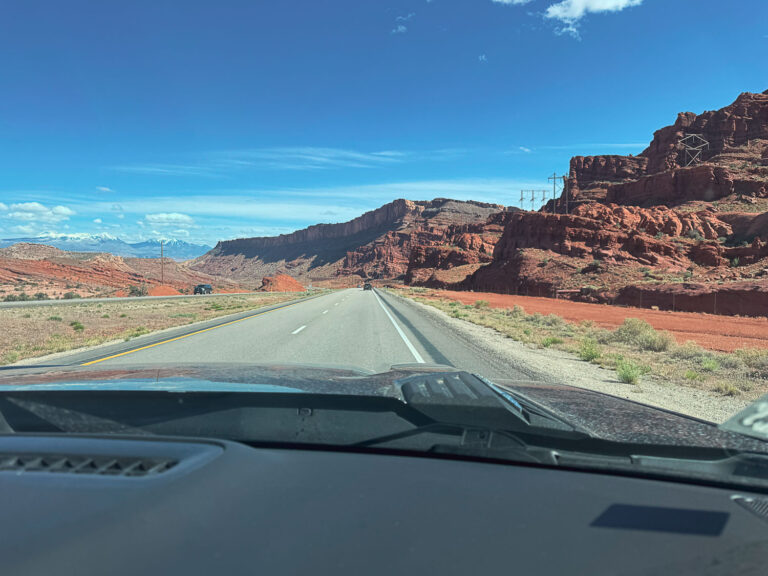 View from drive into Moab from Utahraptor State Park