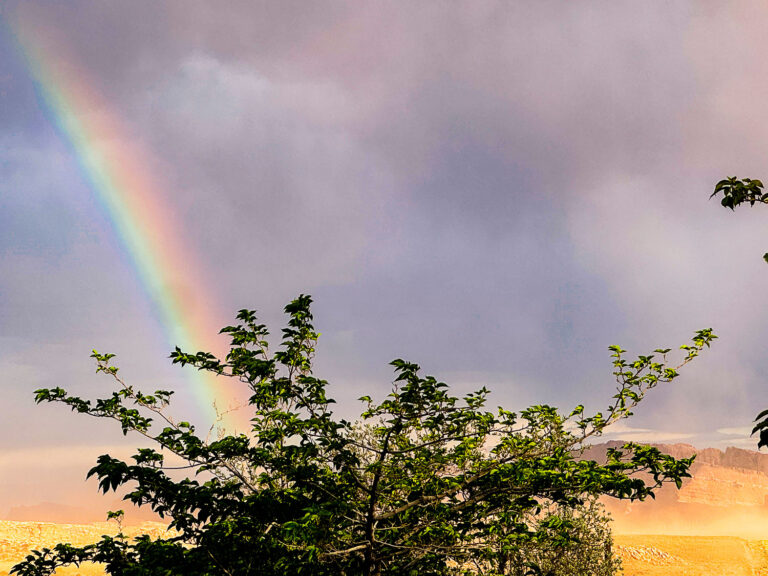 Rainbow from the pool area, Sun Outdoors Canyonlands
