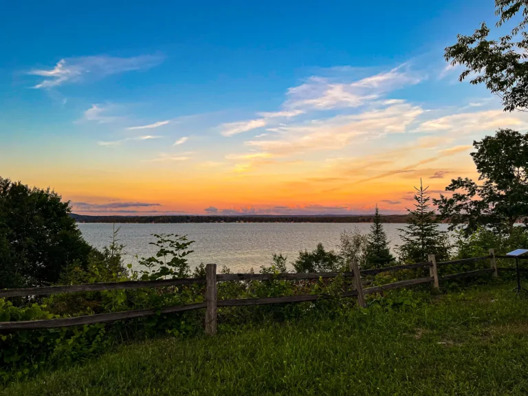 Campsite Sunset on Elk Lake in Michigan